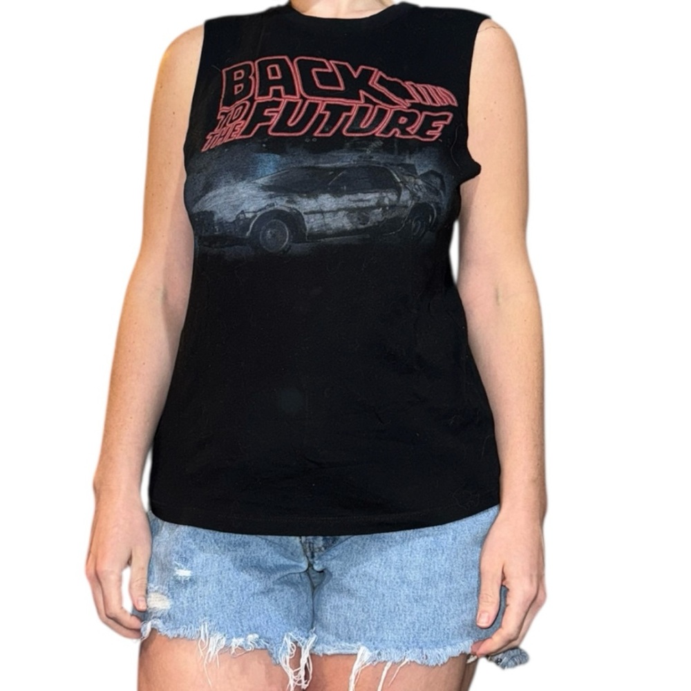 Back to the Future Black Muscle Tee - Picture 2 of 8